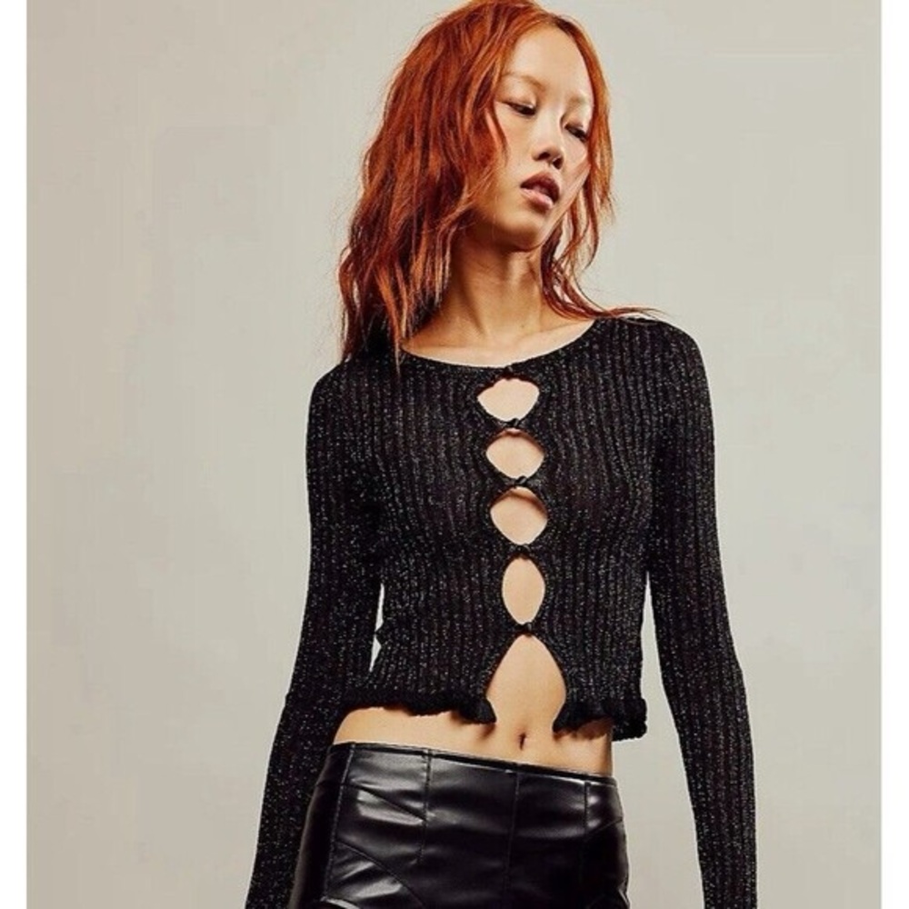 Free People Erica Lurex Metallic Blouse